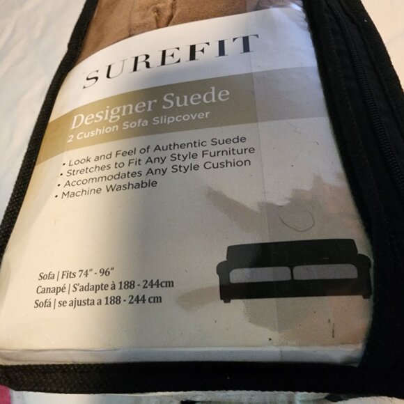 NEW SUREFIT DESIGNER SUEDE STRETCH SOFA SLIPCOVER - Picture 5 of 6